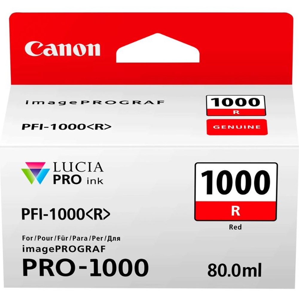 Canon PFI-1000 R (Red) Kırmızı A2 Yazıcı Orijinal Mürekkep Kartuş 80 ml. (0554C001)