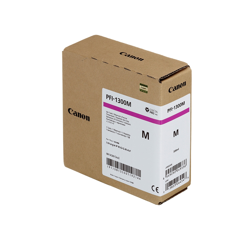 Canon PFI-1300 M (Magenta) Kırmızı Plotter Orijinal Mürekkep Kartuş 330 ml. (0813C001)