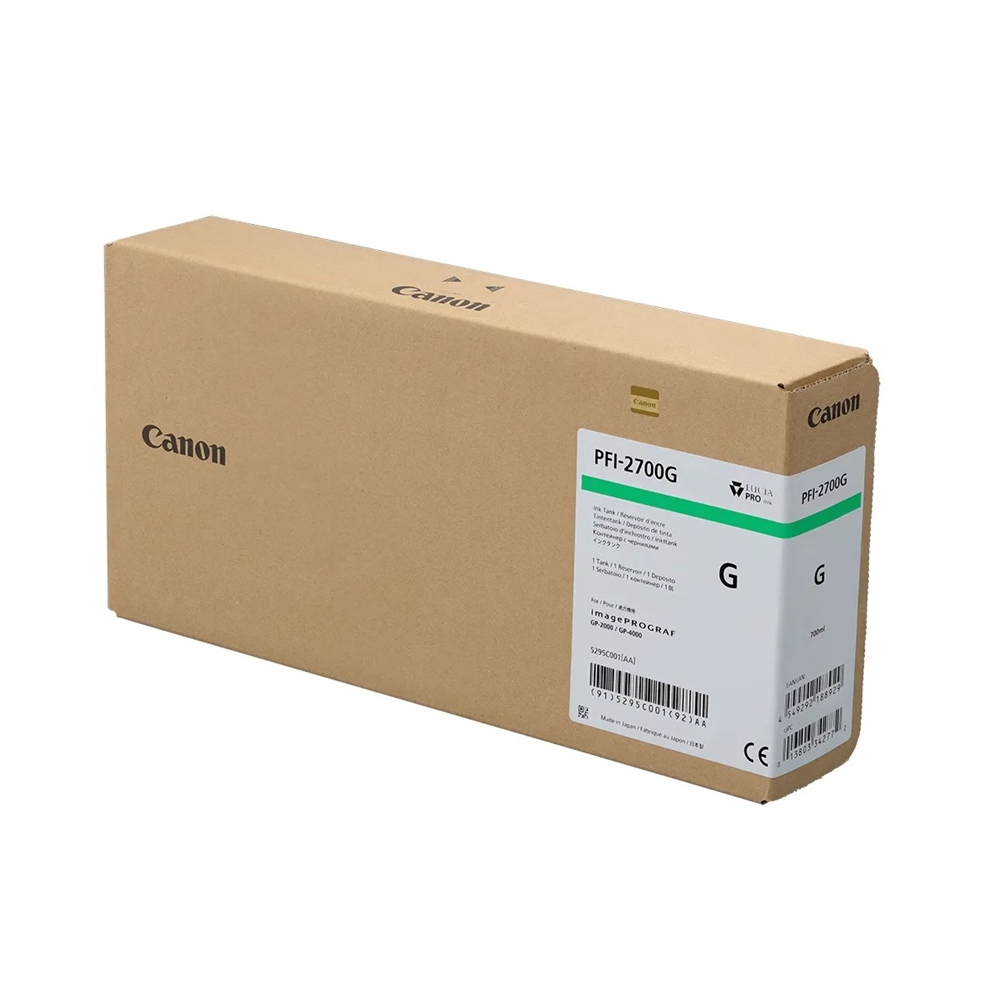 Canon PFI-2700 G (Green) Yeşil Orijinal Mürekkep Kartuş 700 ml. (5295C001)