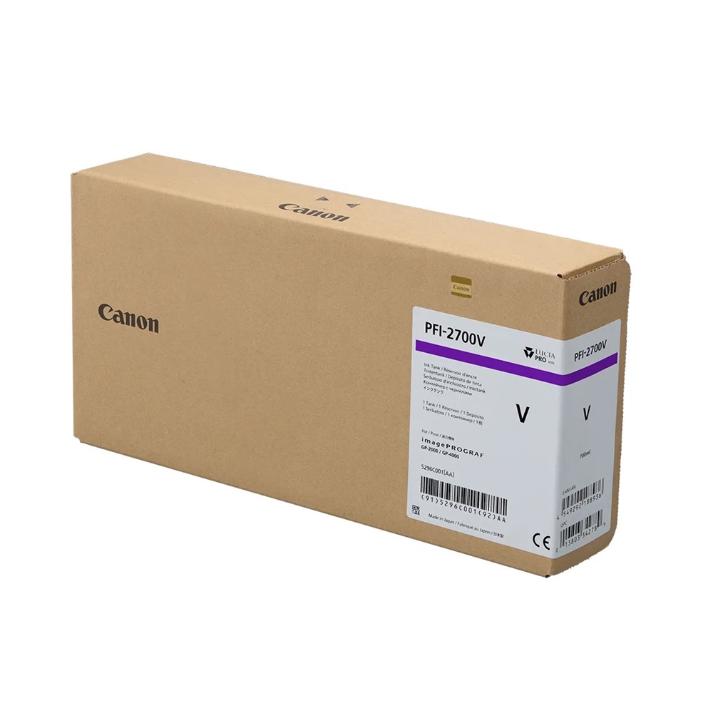 Canon PFI-2700 V (Violet) Mor Orijinal Mürekkep Kartuş 700 ml. (5296C001)