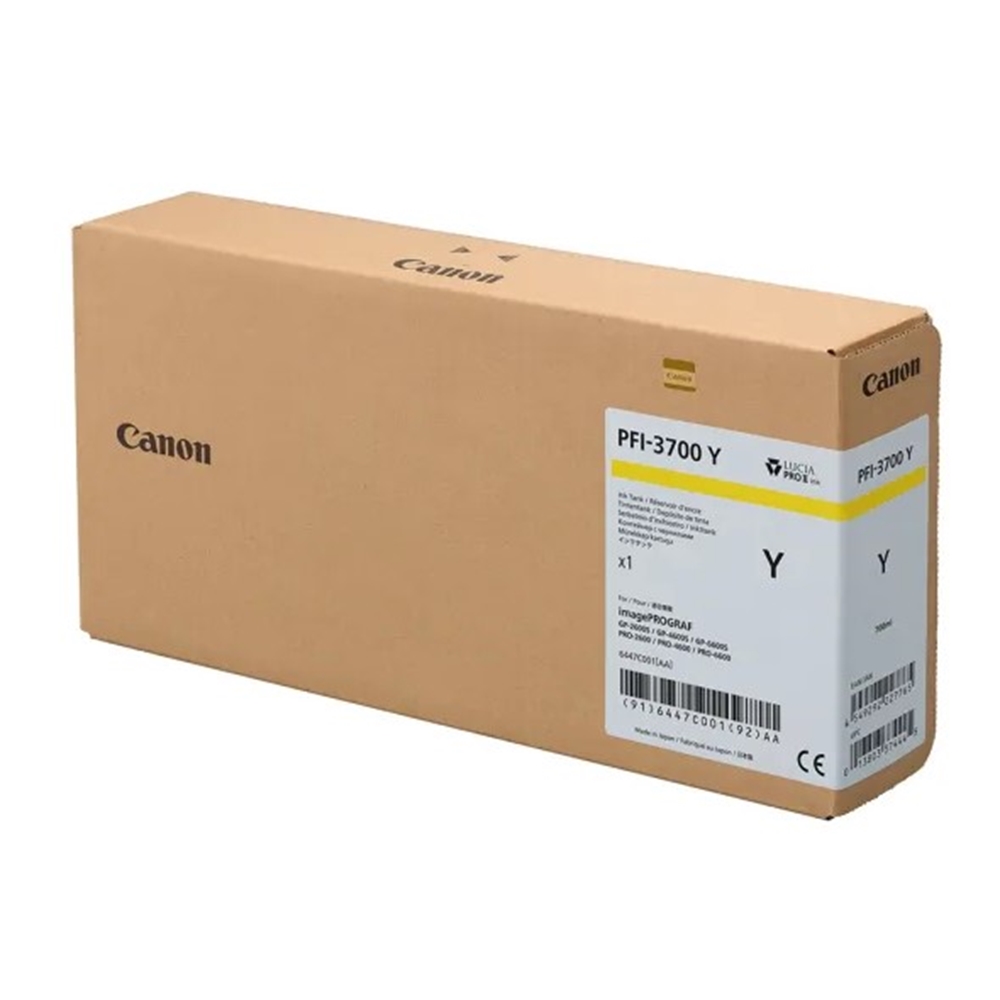 Canon PFI-3700 Y (Yellow) Sarı Orijinal Mürekkep Kartuş 700 ml. (6447C001)