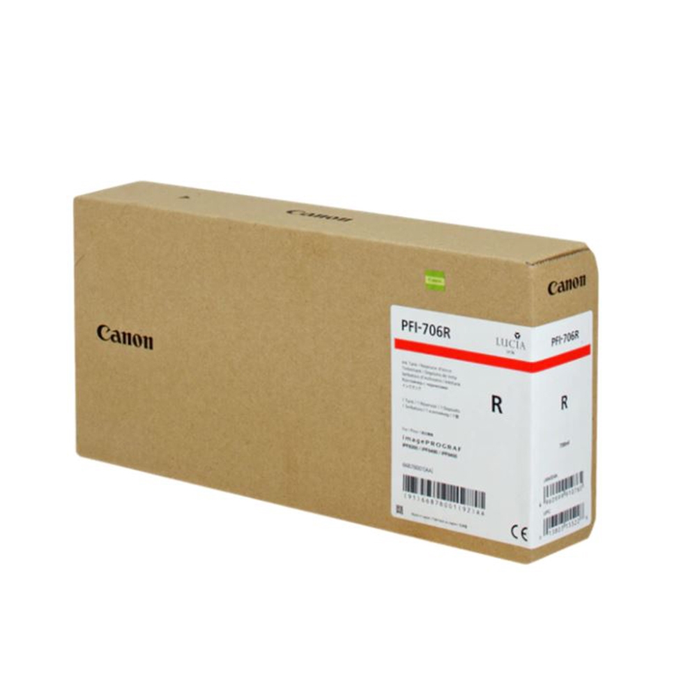 Canon PFI-706 R (Red) Kırmızı Plotter Orijinal Mürekkep Kartuş 700 ml. (6687B001)