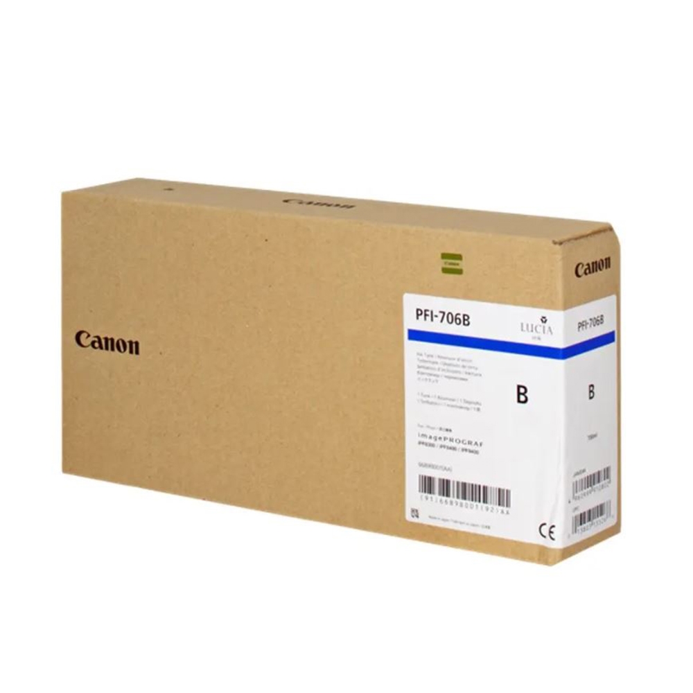 Canon PFI-706 B (Blue) Mavi Plotter Orijinal Mürekkep Kartuş 700 ml. (6689B001)