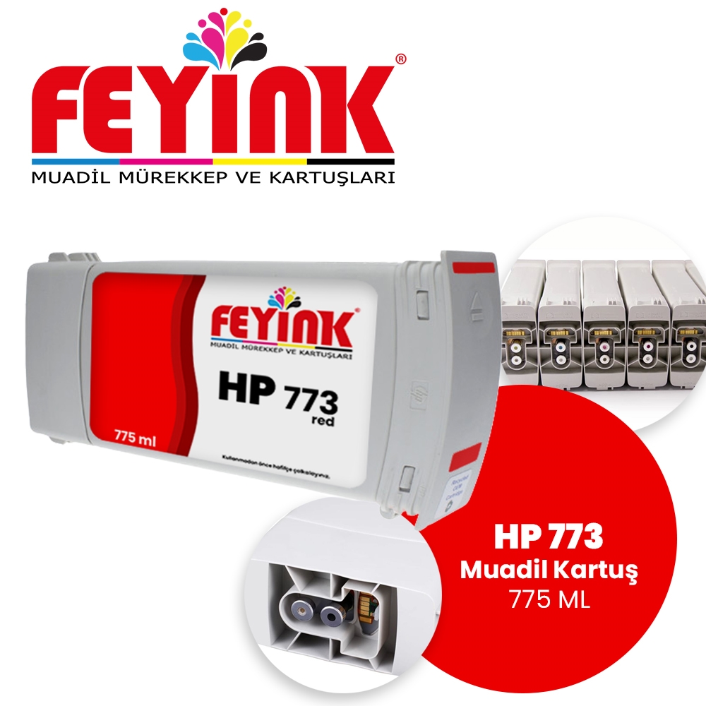 Feyink® Hp 773 Cromatic Red (CR) Feyink Muadil Kartuş 775ml Designjet Z6800