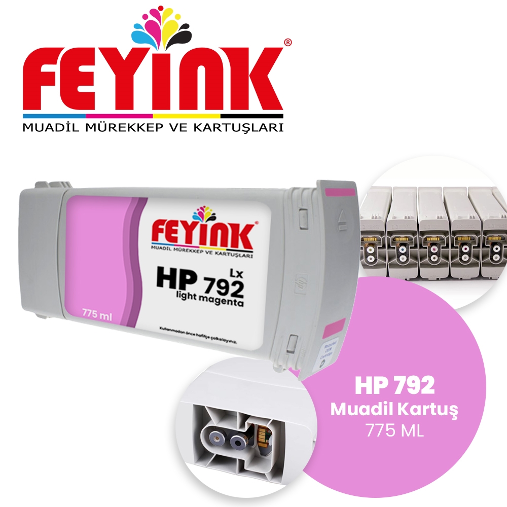 Feyink® Hp Latex 792 Light Magenta (LM) Orijinal Mürekkep Dolumlu Feyink Kartuş 775ml L26500 L28500