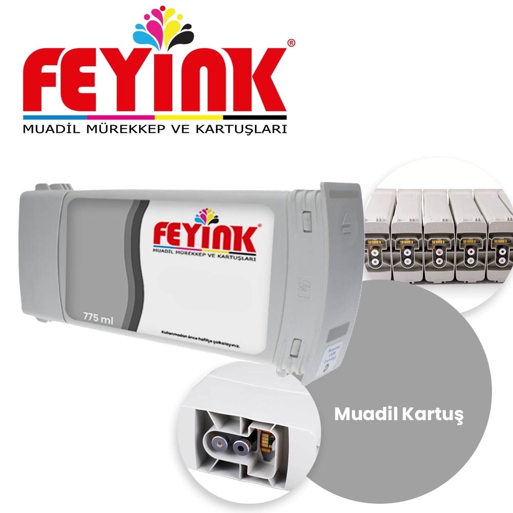 Feyink® HP 728 Magenta 300 ml. Kırmızı Orijinal Mürekkep Dolumlu Feyink Kartuş