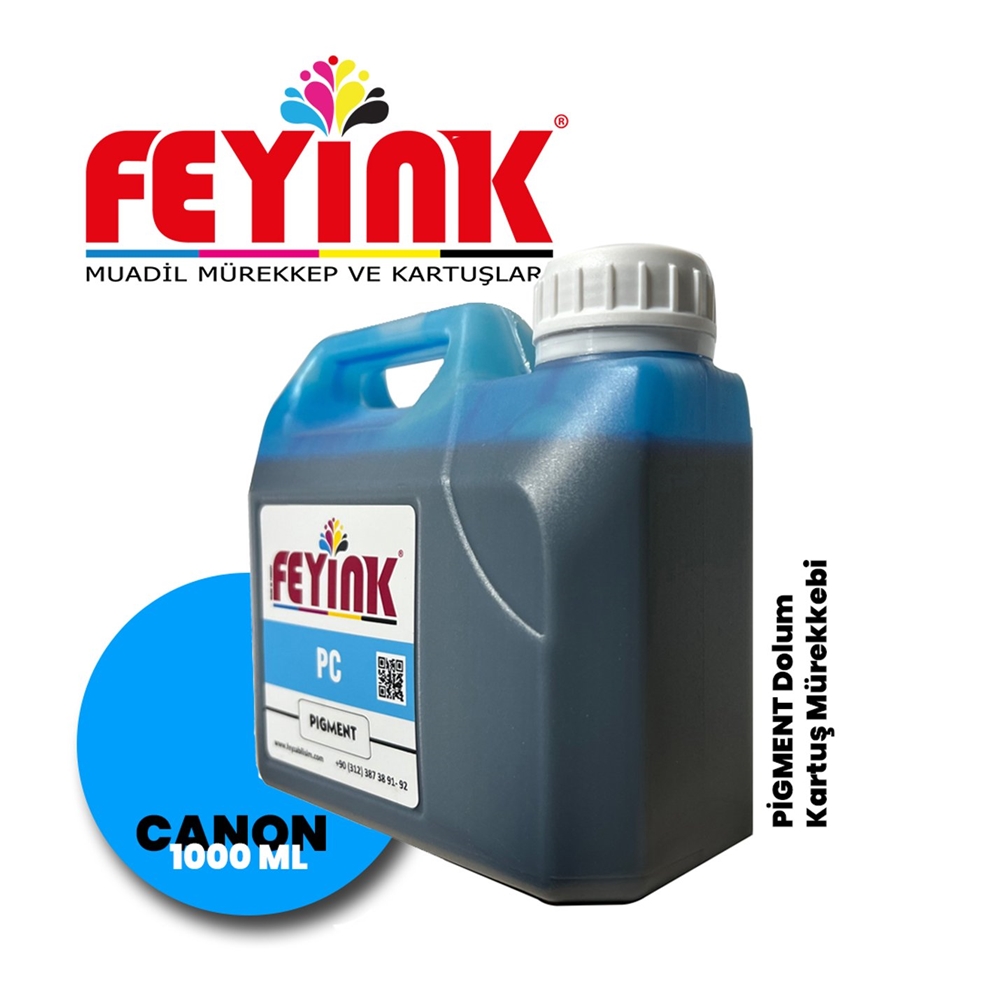 Feyink® Canon Lucia Pro Serisi Plotter Pigment Kartuş Dolum Mürekkebi PC (Photo Cyan)-1000ml-