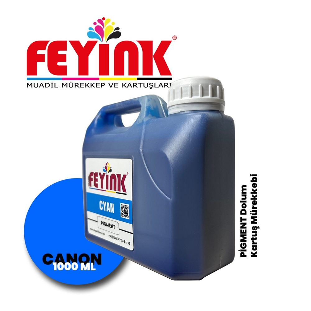 Feyink® Canon Lucia TM-TX Serisi Plotter Pigment Kartuş Dolum Mürekkebi C (Cyan) -1000ml-