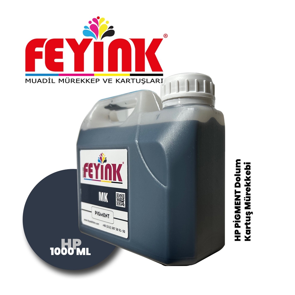 Feyink® Hp Z Serisi Plotter Pigment Kartuş Dolum Mürekkebi MK (Matt Black) -1000ml-