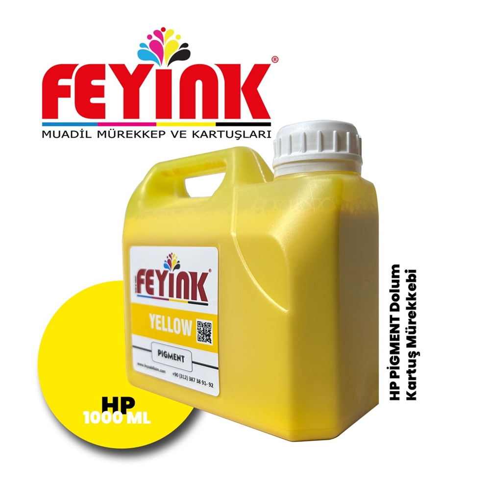 Feyink® Hp Z Serisi Plotter Pigment Kartuş Dolum Mürekkebi Y (Yellow) -1000ml-