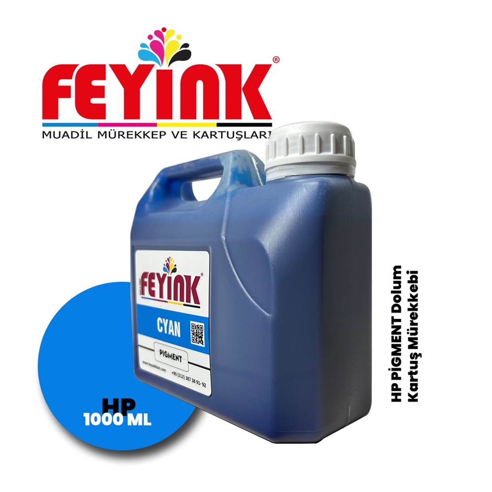 Feyink® Hp Z Serisi Plotter Pigment Kartuş Dolum Mürekkebi Z2100/Z5200/Z5400/Z5600/C (Cyan) -1000ml-