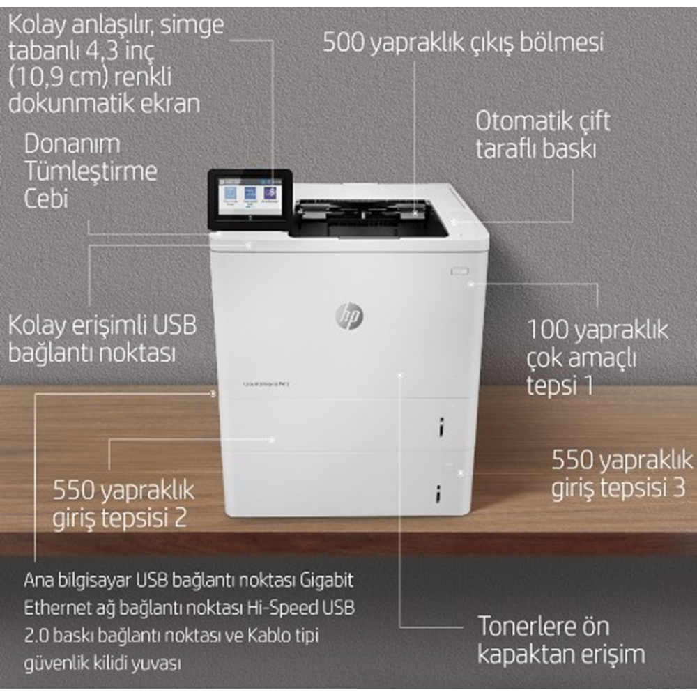 HP LaserJet Enterprise M612dn Yazıcı