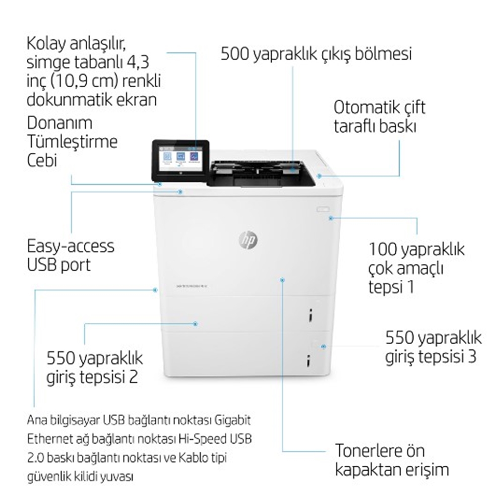 HP LaserJet Enterprise M612dn Yazıcı