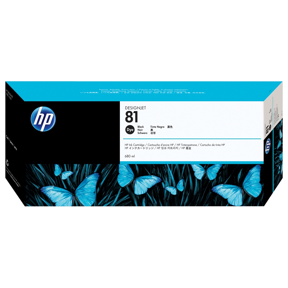 HP 81 Black 680 ml. Dye Siyah Orijinal Plotter Designjet Mürekkep Kartuşu (C4930A)