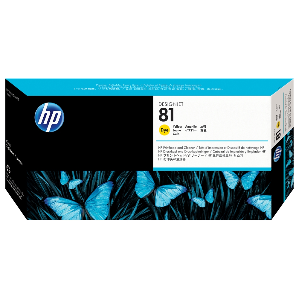 HP 81 Yellow (Sarı) Baskı Kafası Orijnal Plotter Designjet Printhead and Cleaner (C4953A)