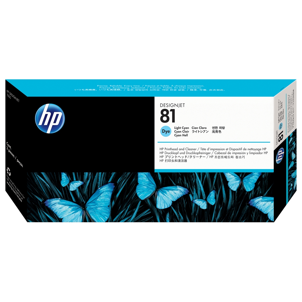 HP 81 Light Cyan (Açık Mavi) Baskı Kafası Orijnal Plotter Designjet Printhead and Cleaner (C4954A)