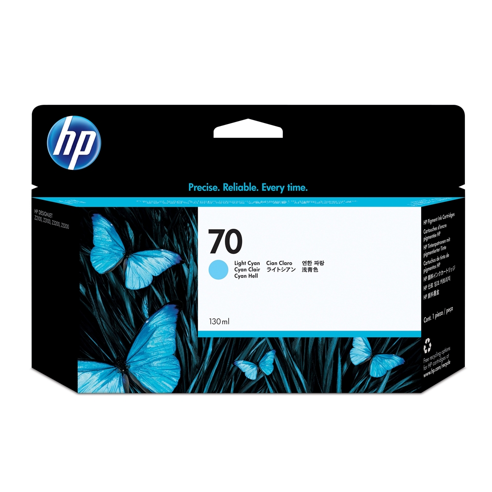 HP 70 Light Cyan 130 ml. Açık Mavi Orijinal Plotter Designjet Mürekkep Kartuşu (C9390A)