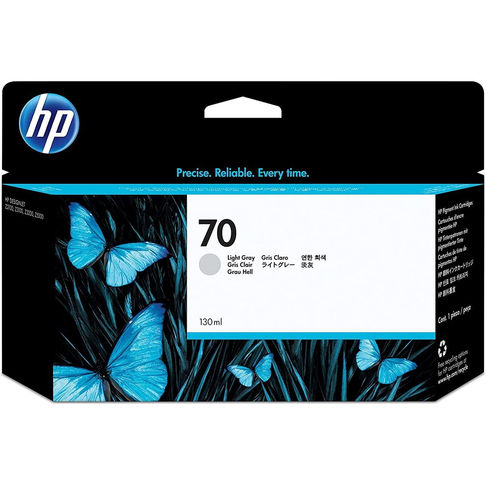 HP 70 Light Gray 130 ml. Açık Gri Orijinal Plotter Designjet Mürekkep Kartuşu (C9451A)