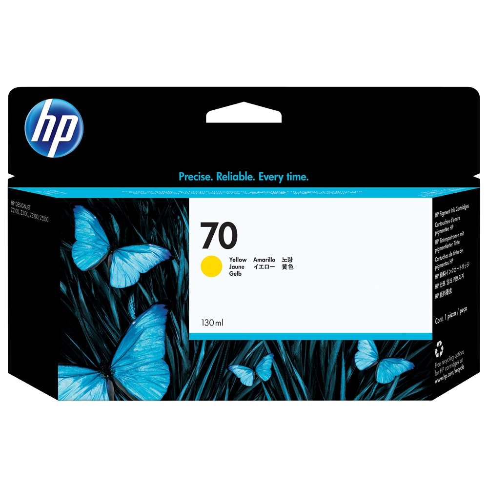 HP 70 Yellow 130 ml. Sarı Orijinal Plotter Designjet Mürekkep Kartuşu (C9454A)