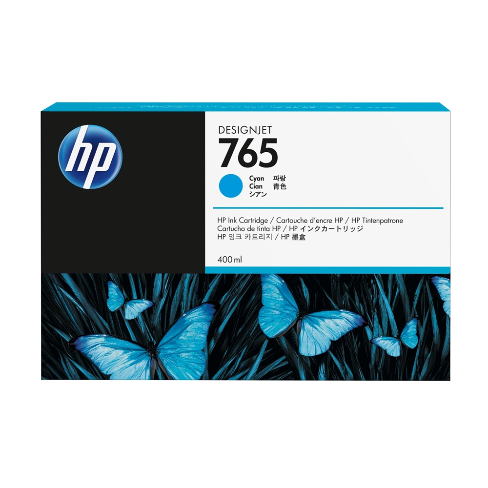 HP 765 Cyan 400 ml. Mavi Orijinal Plotter Designjet Mürekkep Kartuşu (F9J52A)