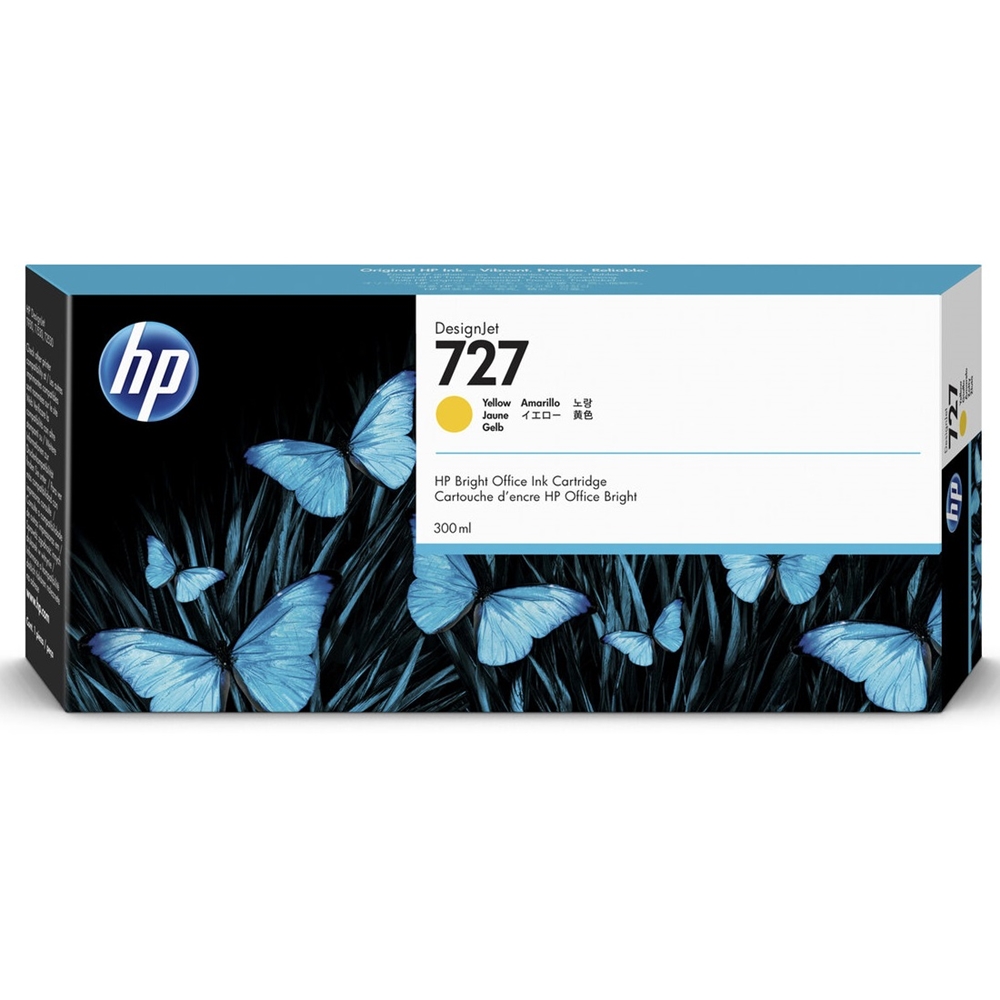 HP 727 Yellow 300 ml. Sarı Orijinal Plotter Designjet Mürekkep Kartuşu (F9J78A)