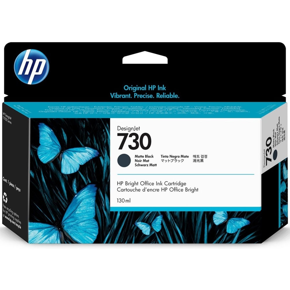 HP 730 Matt Black 130 ml. Mat Siyah Orijinal Plotter Designjet Mürekkep Kartuşu (P2V65A)