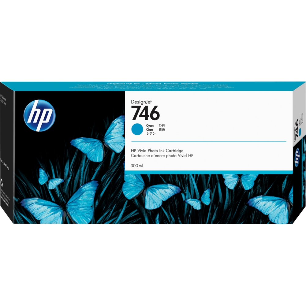 HP 746 Cyan 300 ml. Mavi Orijinal Plotter Designjet Mürekkep Kartuşu (P2V80A)