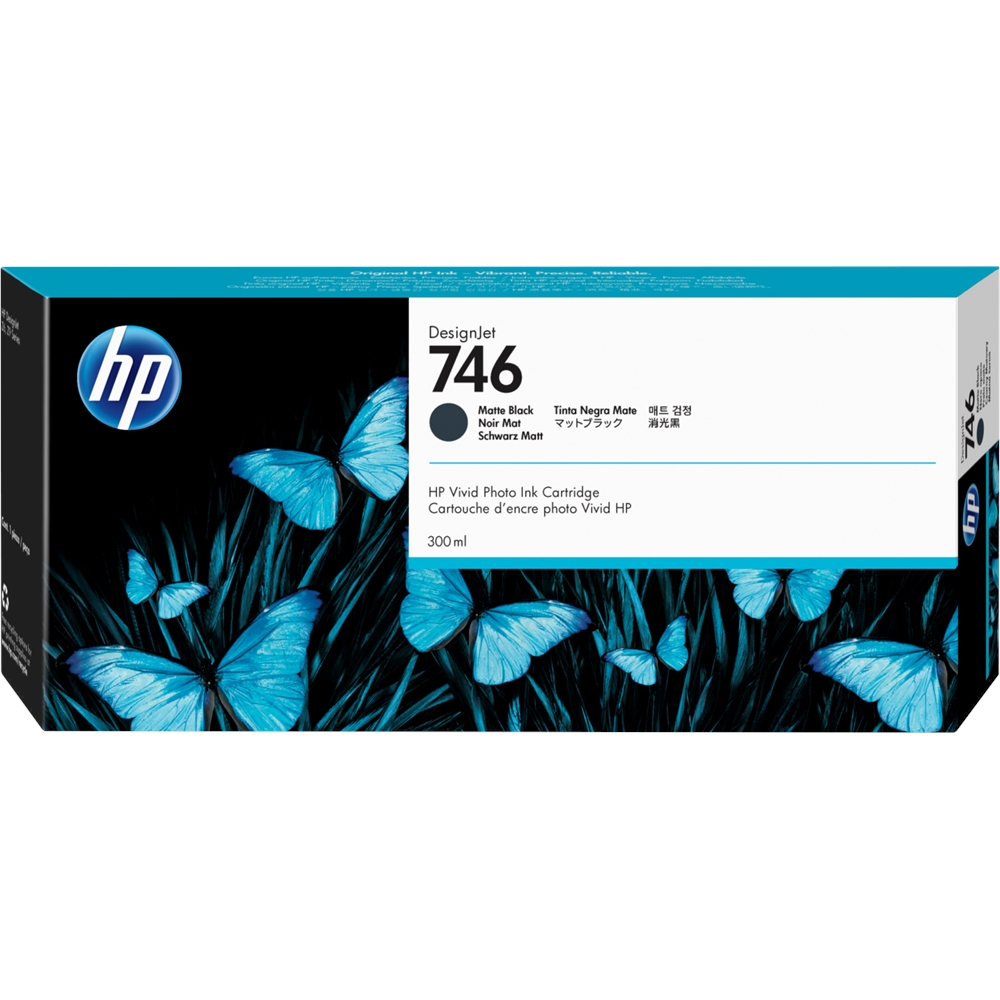 HP 746 Matt Black 300 ml. Mat Siyah Orijinal Plotter Designjet Mürekkep Kartuşu (P2V83A)