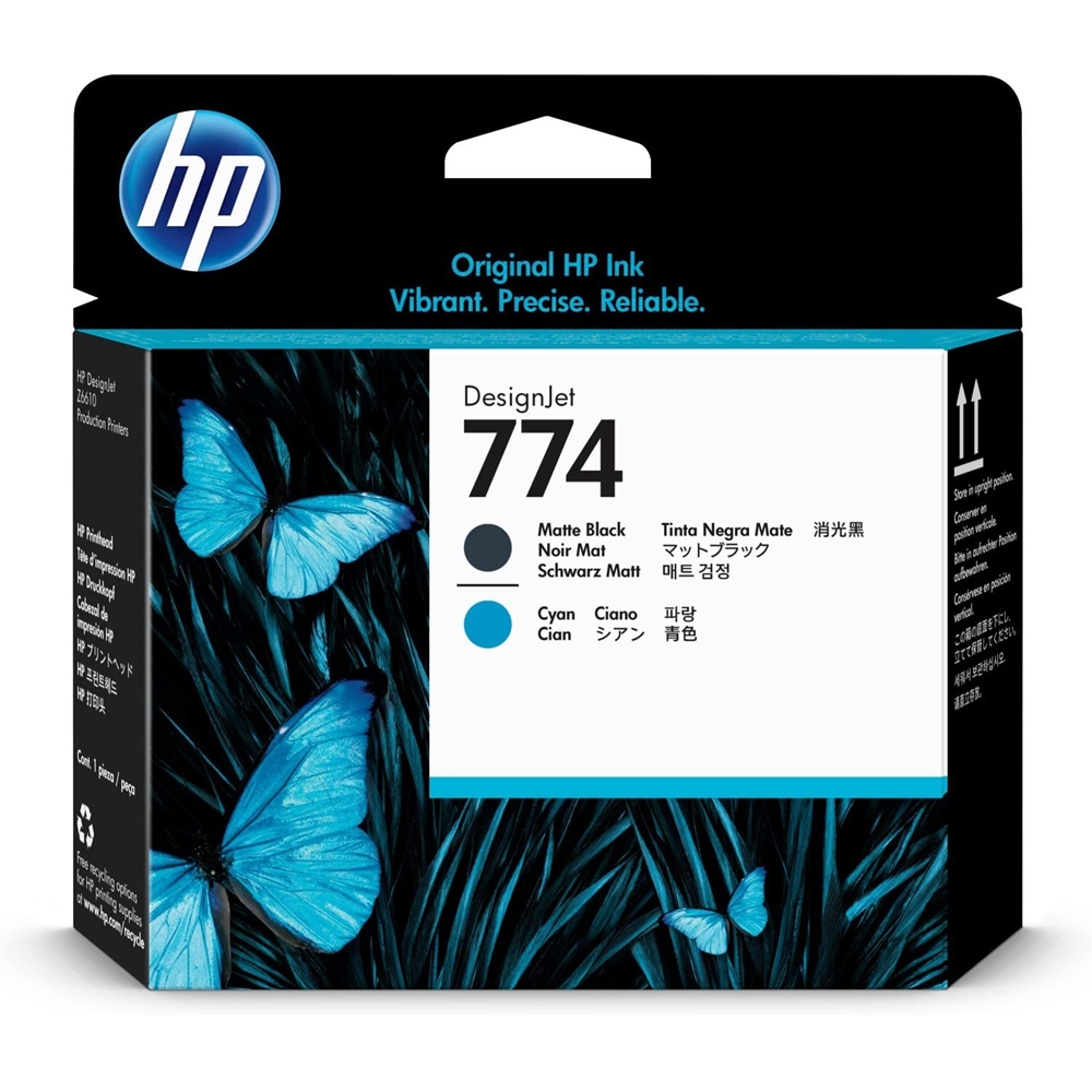 HP 774 Matt Black/Cyan Baskı Kafası Orijnal Plotter Designjet Printhead (P2W01A)