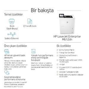 HP LaserJet Enterprise M612dn Yazıcı