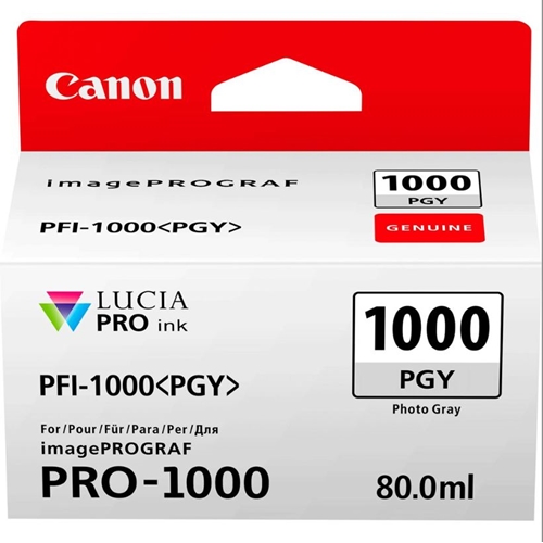 Canon PFI-1000 PGY (Photo Gray) Fotoğraf Gri A2 Yazıcı Orijinal Mürekkep Kartuş 80 ml. (0553C001)