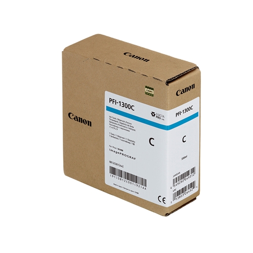 Canon PFI-1300 C (Cyan) Mavi Plotter Orijinal Mürekkep Kartuş 330 ml. (0812C001)