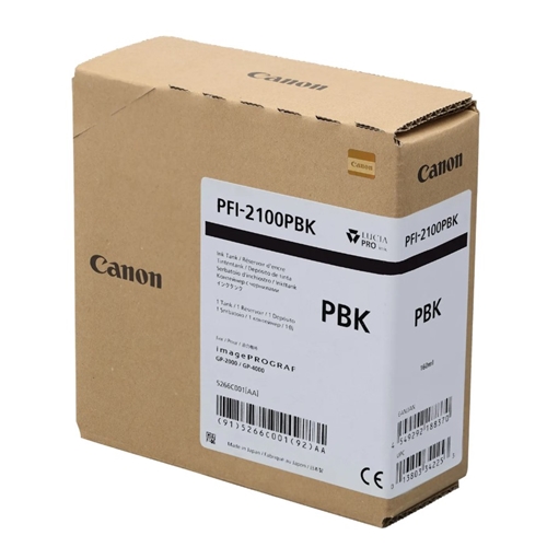 Canon PFI-2100 PBK (Photo Black) Fotoğraf Siyah Orijinal Mürekkep Kartuş 160 ml. (5266C001)