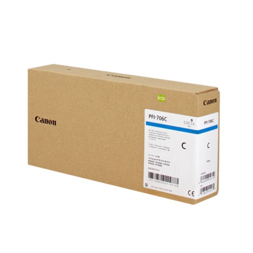 Canon PFI-706 C (Cyan) Mavi Plotter Orijinal Mürekkep Kartuş 700 ml. (6682B001)