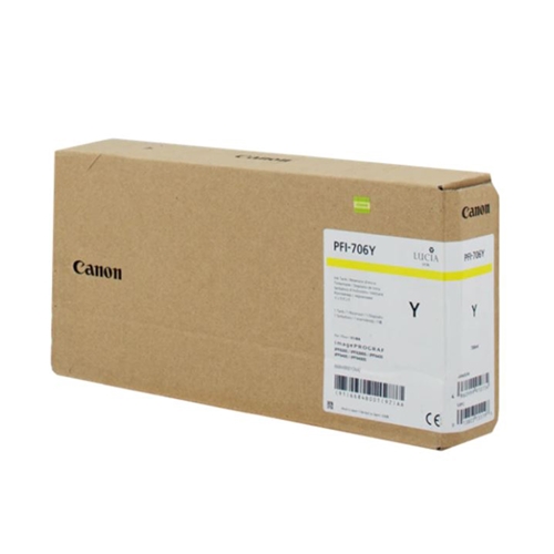 Canon PFI-706 Y (Yellow) Sarı Plotter Orijinal Mürekkep Kartuş 700 ml. (6684B001)