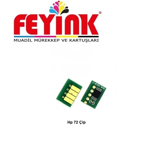 Feyink® Hp 72 Cyan (C) Çip Resetleyicili T610/T770/T790/T795/T1300/T2300 Chip