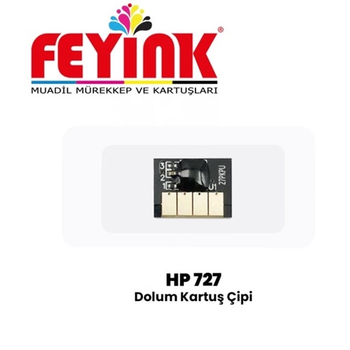 Feyink® Hp 727 (F9J78A)-( B3P21A) Yellow (Y) Çip 300ml T920/T930/T1500/T2500/T2530 Chip