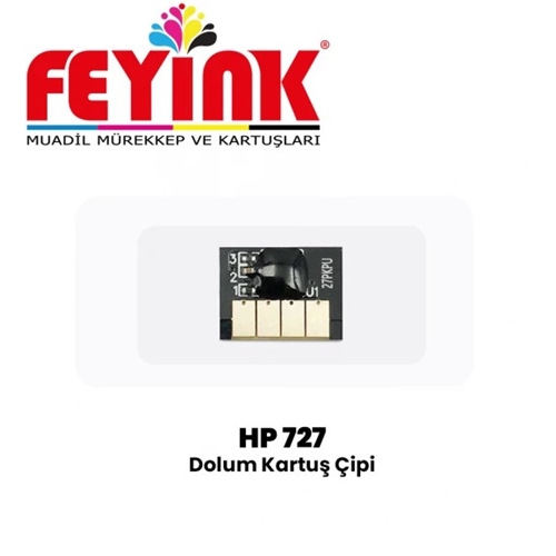 Feyink® Hp 727 (F9J76A)-( B3P19A) Cyan (C) Çip 300ml T920/T930/T1500/T2500/T2530 Chip