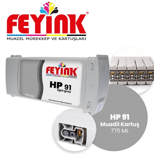 Feyink® Hp 91 Light Gray (LG) Feyink Muadil Kartuş 775ml Designjet Z6100