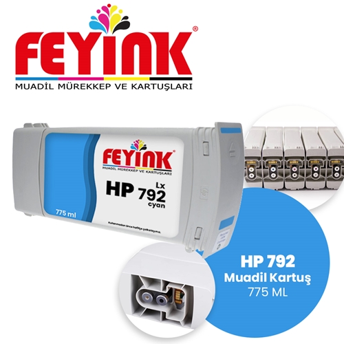 Feyink® Hp Latex 792 Cyan (C) Orijinal Mürekkep Dolumlu Feyink Kartuş 775ml L26500 L28500