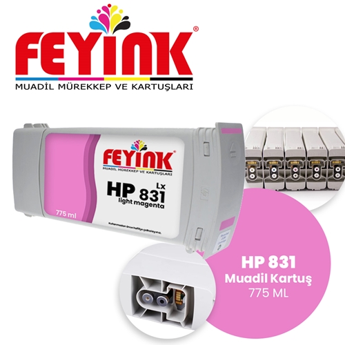 Feyink® Hp Latex 831C Light Magenta (LM) Orijinal Mürekkep Dolumlu Feyink Kartuş 775ml