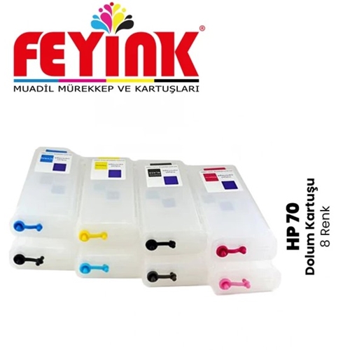 Feyink®Z Serisi 70 Kolay Dolabilen Dolum Kartuşu Süper Çipli 8 Renk Z2100/Z5200/Z5400/