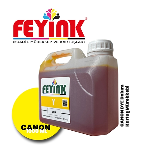 Feyink® Canon Pro Serisi Plotter DYE Kartuş Dolum Mürekkebi PFI-1300 PFI-1700 Y (Yellow) -1000ml-