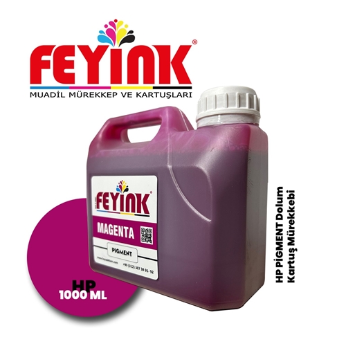 Feyink® Hp Z Serisi Plotter Pigment Kartuş Dolum Mürekkebi Z2100/Z5200/Z5400/Z5600/M (Magenta)1000ml