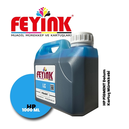 Feyink® Hp Z Serisi Plotter Pigment Kartuş Dolum Mürekkebi LC Light Cyan -1000ml-