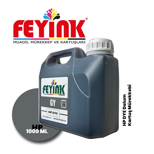 Feyink® Hp Vivera T Serisi Plotter DYE Kartuş Dolum Mürekkebi T610/T770/T790/T795/T920/T2300/G Gray