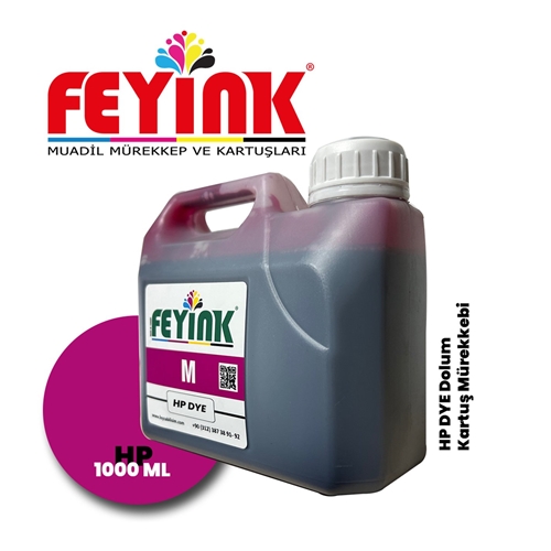 Feyink®Hp Vivera T Plotter DYE Kartuş Dolum Mürekkebi T610/T770/T790/T795/T920/T2300/M Magenta1000ml