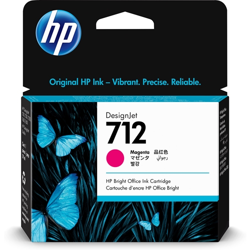 HP 712 Magenta 29 ml. Kırmızı Orijinal Plotter Designjet Mürekkep Kartuşu (3ED68A)