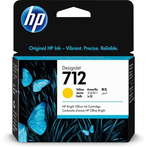 HP 712 Yellow 29 ml. Sarı Orijinal Plotter Designjet Mürekkep Kartuşu (3ED69A)