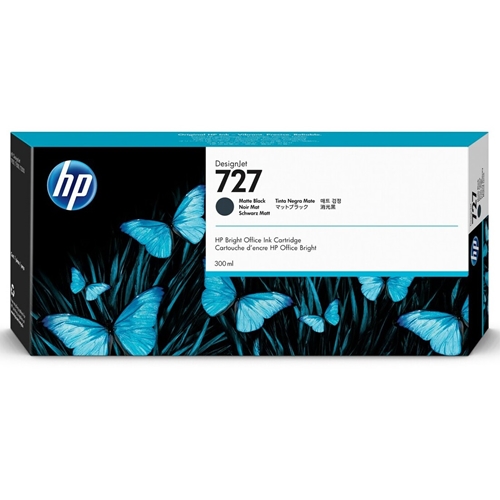 HP 727 Matt Black 300 ml. Mat Siyah Orijinal Plotter Designjet Mürekkep Kartuşu (C1Q12A)